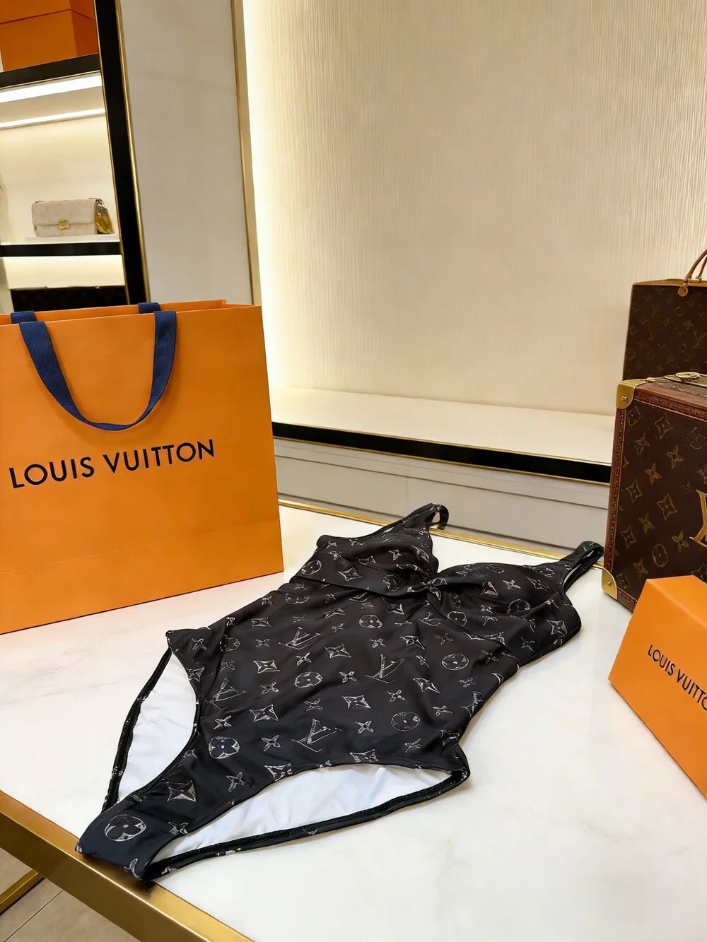 LV Monogram Twist Front One Piece Swimsuit - Picture 2 of 6